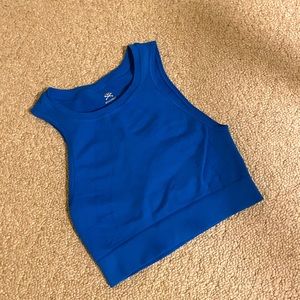 SoulCycle blue cropped tank
